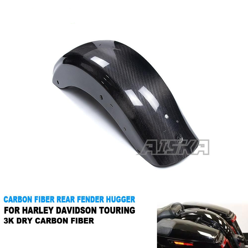 AISKA Dry Carbon Fiber Motorcycle Rear Fender Hugger for Harley Touring Road King CVO Electra Glide Street Glide FLHR 2009-2024