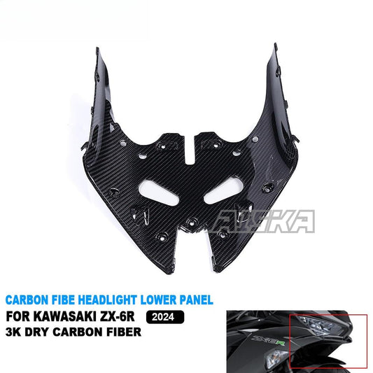 AISKA Ninja ZX-6R Fairings Motorcycle Full Dry Carbon Fiber Front Headlight Lower Panel Fairing for Kawasaki Ninja ZX-6R 2024