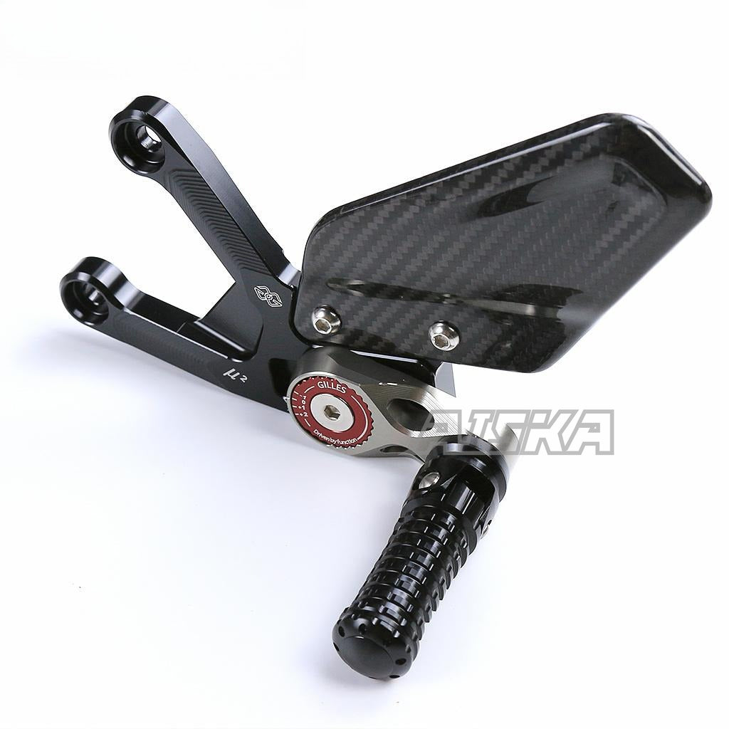 AISKA Dry Carbon Fiber Footrest Kits Racing Products Motorcycle Adjustable Rearset for Honda CBR 1000RR-R 2021 2022 2023 2024