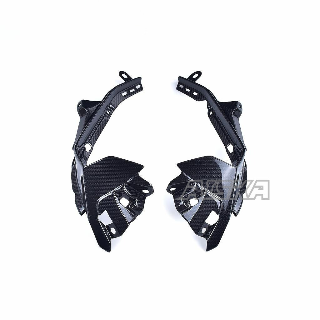 AISKA R6 Carbon Fiber Front Headlight Cockpit Side Plate Motorcycle Front Side Fairings Panels for Yamaha R6 2017-2024 2022 2023
