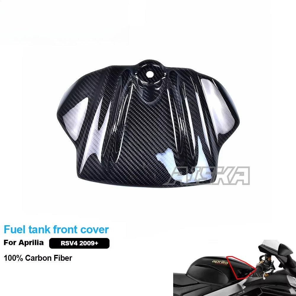 AISKA 100% 3K Carbon Fiber Motorcycle Fuel Tank Front Cover 3*3 Accessories for Aprilia RSV4 2009+ Tuono V4 2009-2020