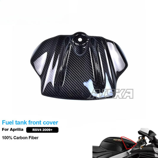 AISKA 100% 3K Carbon Fiber Motorcycle Fuel Tank Front Cover 3*3 Accessories for Aprilia RSV4 2009+ Tuono V4 2009-2020