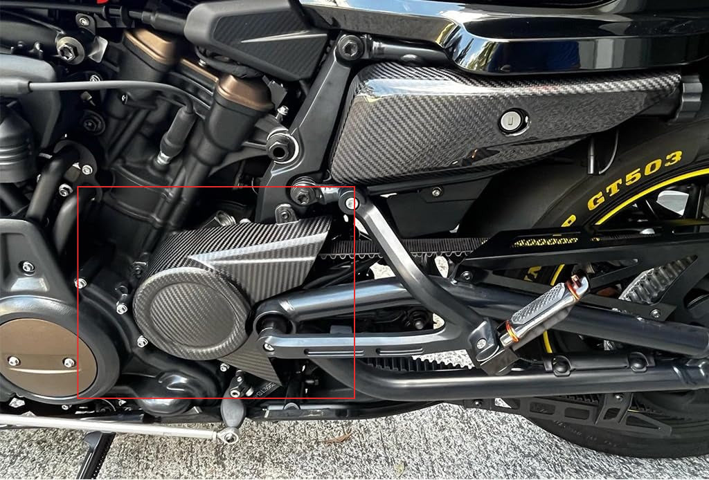 AISKA Twill Weave Glossy 100% 3K Carbon Fiber Chain Wheel Front Cover Sprocket Cover for Harley Davidson Sportster S 1250