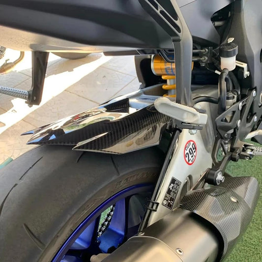 AISKA 100% Dry Carbon Fiber Parts Motorcycle Rear Tire Fender Hugger Mudguard for Yamaha YZF-R1 R1M 2009-2025