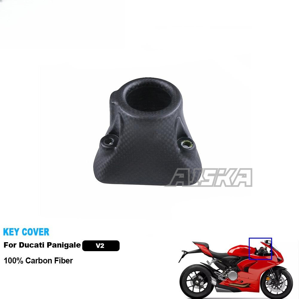 AISKA 3K 3*3 Carbon Fiber Motorcycle Accessories Spare Parts Key Cover for Ducati Panigale V2