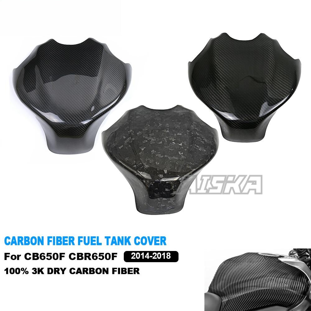 AISKA Dry Carbon Fiber Motorcycle Fuel Tank Cover Gas Tank Fairing Cover for Honda CB650F CBR650F 2014-2018 CB650R CBR650R 2019+
