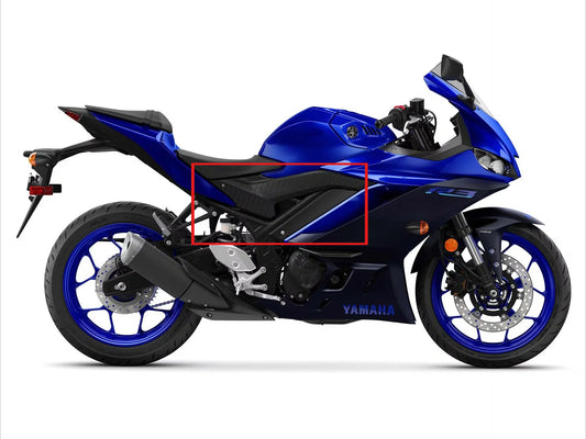 AISKA 100% Full Dry Carbon Fiber Rear Seat Side Panel Full Carbon Fiber Seat Side Tank Side Fairing for Yamaha R3 2022 2023 2024