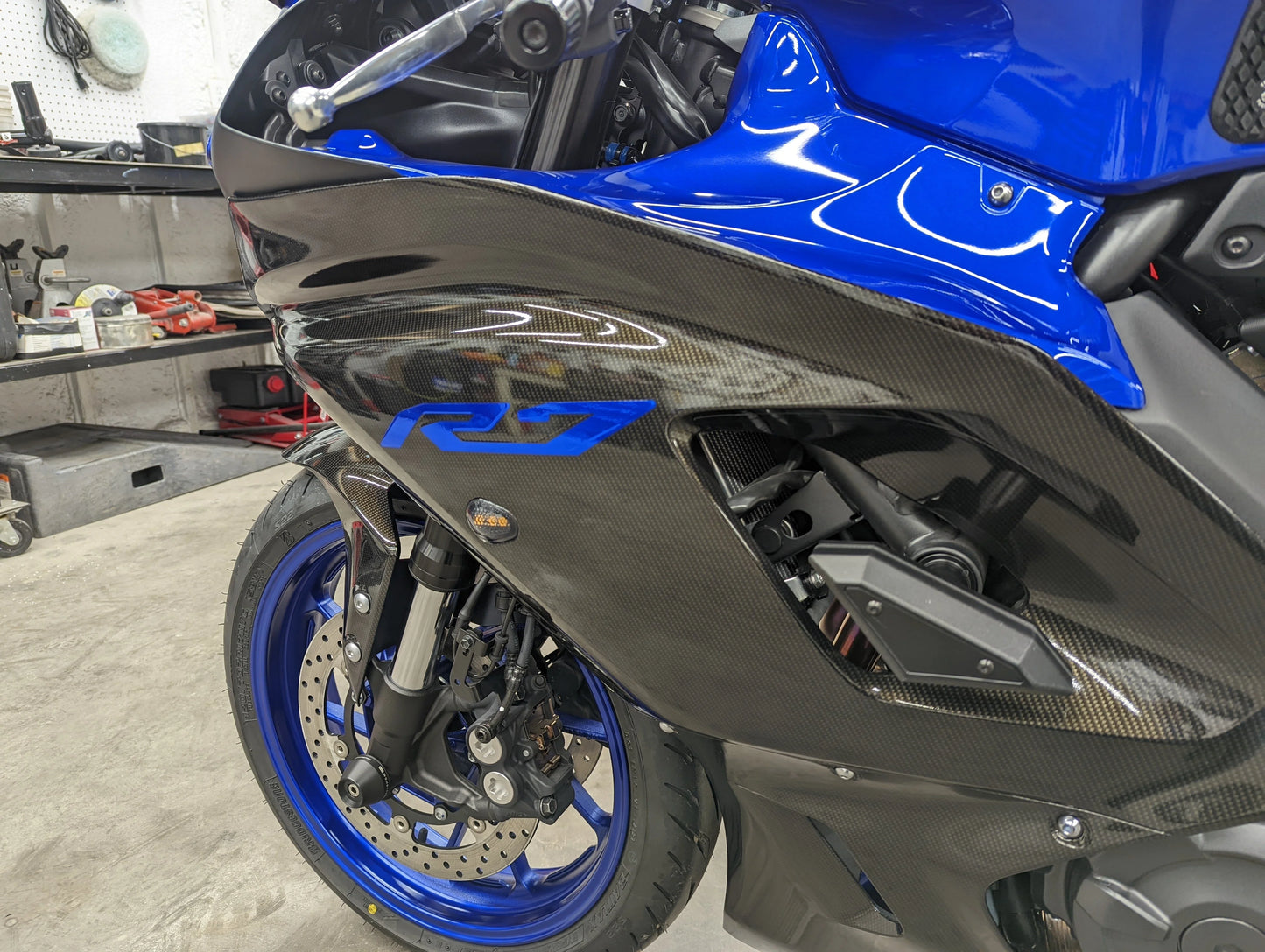 AISKA Wide Selection of Motorcycle Carbon Fiber Front Upper Side Panels Fairing Cover Cowl for Yamaha R7 2022 2023 2024