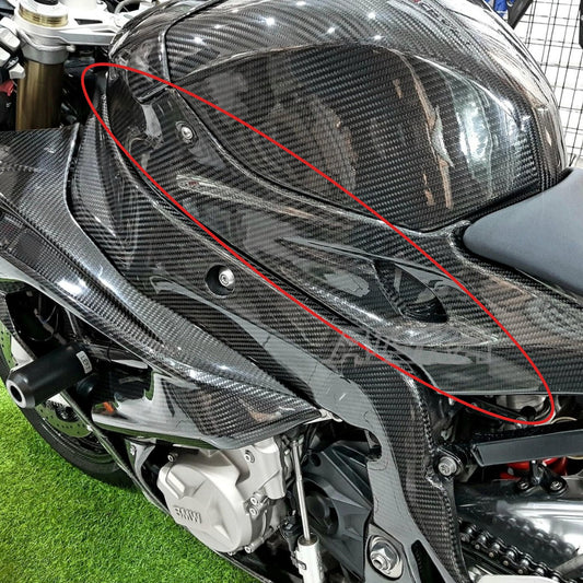 AISKA Twill Wave Dry Carbon Fiber Motorcycle Fuel Tank Side Plate Panel Fairing Kit for BMW S1000RR 2015-2018