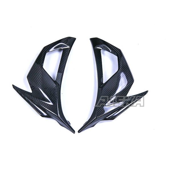 AISKA 100% 3K Dry Carbon Fiber Motorcycle Accessories Front Side Panel Fairing Blinker Cover for Kawasaki Ninja 400 2018-2024