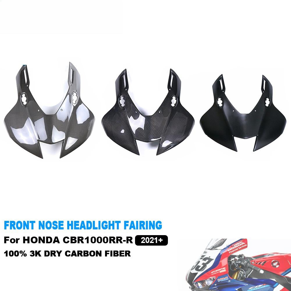 AISKA Carbon Fiber Motorcycle Front Nose Upper Headlight Cover Cowl Fairing for Honda CBR1000RR-R 2021 2022 2023 2024
