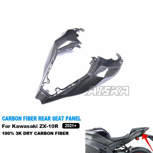 AISKA 3K Dry Carbon Fiber Motorcycle Upper Rear Tail Seat Cover Inner Panel Cowl Fairing for Kawasaki Ninja ZX10R ZX-10R 2021+