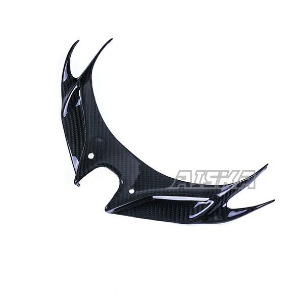 AISKA 100% 3K Dry Carbon Fiber Motorcycle Accessories Front Fairing Aerodynamic Wing Cover for Kawasaki Ninja 400 2018-2024