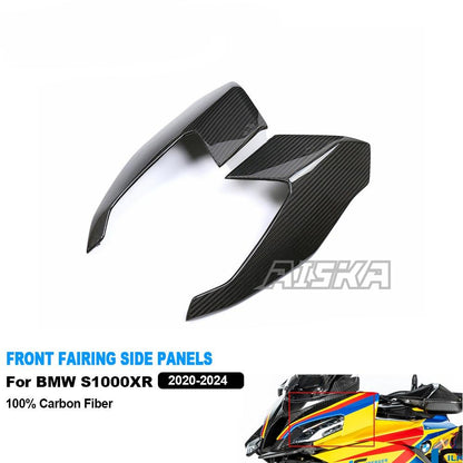 AISKA Wholesale 100% Dry Carbon Fiber Motorcycle Fairings Front Headlight Fairing Side Panels for BMW S1000XR 2020-2024