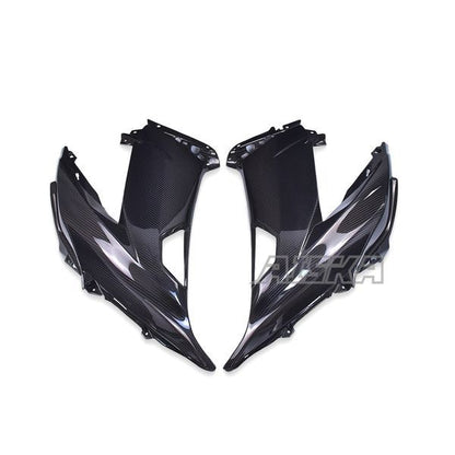 AISKA 3K Dry Carbon Fiber Front Upper Side Panel Motorcycle Fairing Compatible with Kawasaki Ninja ZX-6R 2013-2024