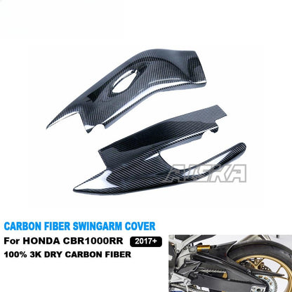 AISKA 3K Full Dry Carbon Fiber Motorcycle Swingarm Covers Swing Arm Protectors for Honda CBR1000RR 2017-2024