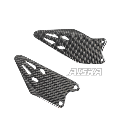 AISKA 3K Dry Carbon Fiber Motorcycle Rearset Footrest Heel Guards for Kawasaki Ninja ZX-6R 2019-2025