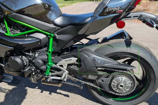 AISKA Full 3K Dry Carbon Fiber Motorcycle Chain Guard Sprocket Cover Protector for Kawasaki Ninja H2 H2R 2015-2024