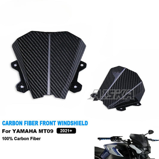 AISKA Motorcycle Accessories Carbon Fiber Air Deflector Fairing Windshield Windshield for Yamaha MT09 FZ09 2021-2023