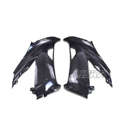 AISKA 3K Dry Carbon Fiber Front Upper Side Panel Motorcycle Fairing Compatible with Kawasaki Ninja ZX-6R 2013-2024