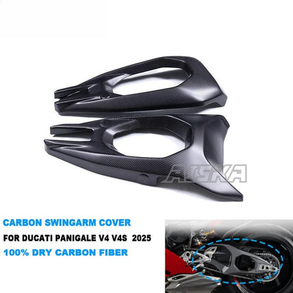 AISKA 100% 3K Full Dry Carbon Fiber Motorcycle Swingarm Cover for Ducati Panigale V4 V4S 2025