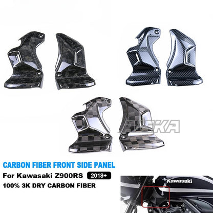 AISKA 3K Dry Carbon Fiber Motorcycle Fairing Front Frame Covers Side Panels Steering Bar Side Cover for Kawasaki Z900RS