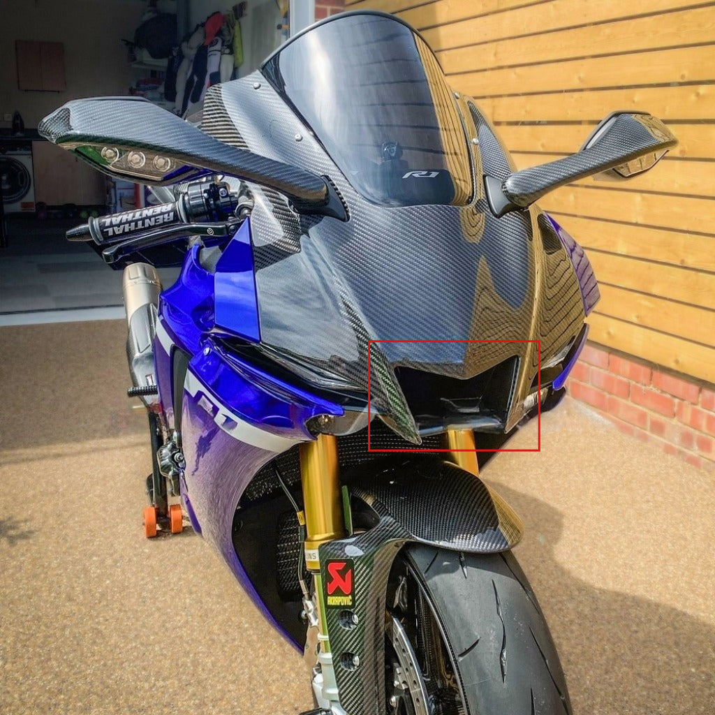 AISKA Carbon Fiber Air Intake Trim Motorcycle Front Air Intake Panel Cover Fairing for Yamaha R1 R1M 2020-2025