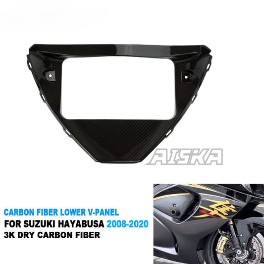 AISKA 100% 3K Carbon Fiber Motorcycle Front Lower V-Panel Radiator Guard Cover for Suzuki GSX1300 R Hayabusa Gen2 2008-2020