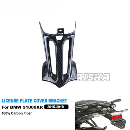 AISKA Wholesale Twill Weave Motorcycle Carbon Fiber License Plate Holder Number Plate Bracket Cover for BMW S1000XR 2015-2019