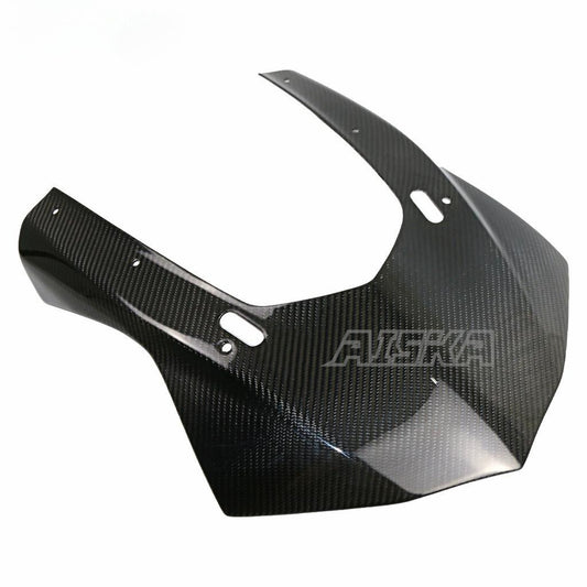 AISKA 100% Full 3K Dry Carbon Fiber Motorcycle Front Headlight Nose Cowl Fairing for Yamaha YZF R1 R1M 2015-2019