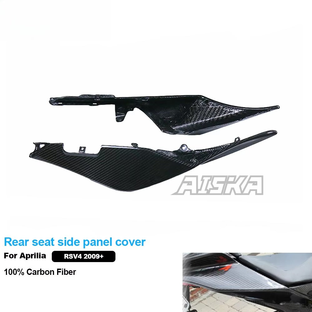 AISKA Twill Weave 100% 3K 3*3 Carbon Fiber Motorcycle Accessories Rear Seat Side Panel Cover for Aprilia RSV4 Tuono V4 2021+