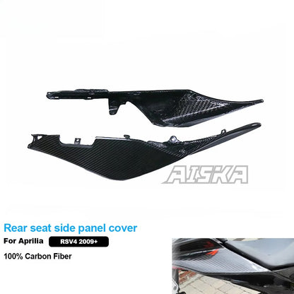 AISKA Twill Weave 100% 3K 3*3 Carbon Fiber Motorcycle Accessories Rear Seat Side Panel Cover for Aprilia RSV4 Tuono V4 2021+