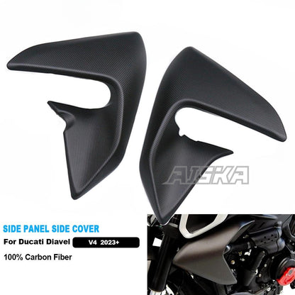 AISKA Carbon Fiber Upper Side Panels Side Cover Motorcycle Decorative Cover for Ducati Diavel  V4  2023