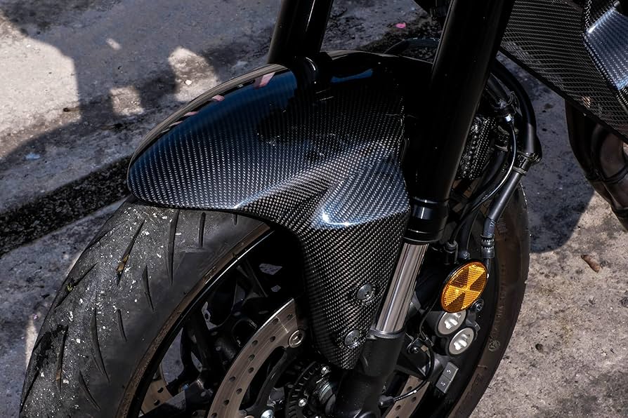 AISKA Motorcycle Carbon Fiber Front Hugger Fender Splash Mud Dust Guard Mudguard for Yamaha MT09 FZ09 2021-2023