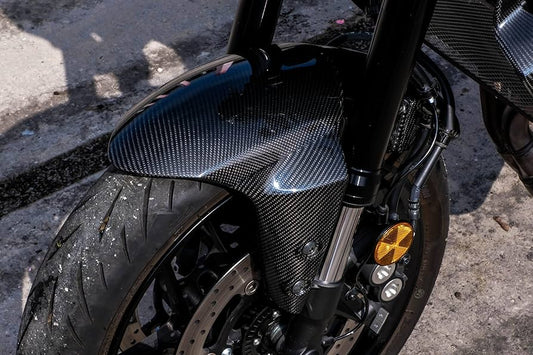 AISKA Motorcycle Carbon Fiber Front Hugger Fender Splash Mud Dust Guard Mudguard for Yamaha MT09 FZ09 2021-2023