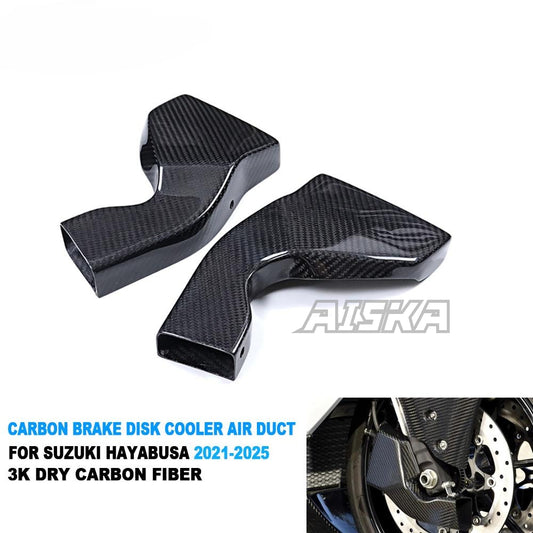 AISKA 100% 3K Full Dry Carbon Fiber Motorcycle Brake Disk Caliper Cooler Air Duct for Suzuki GSX1300R Hayabusa Gen3 2021-2025