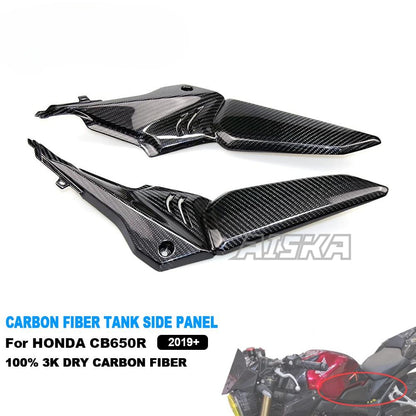 AISKA 3K Dry Carbon Fiber Motorcycle Body Fairing Cover Rear Seat Side Panels for Honda CB650R 2019+