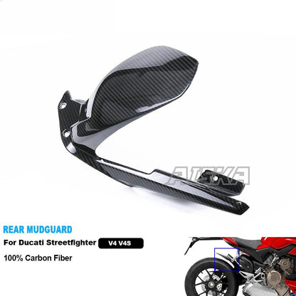 AISKA Dry Carbon Fiber Motorcycle Accessories Rear Mudguard Fairings for Ducati Streetfighter V4 V4S
