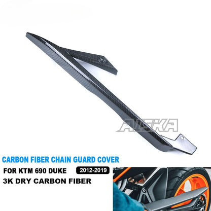 AISKA 690 Duke 3K Dry Carbon Fiber Body Parts Accessories Fairings Motorcycle Chain Guard Cover for KTM 690 Duke 2012-2019