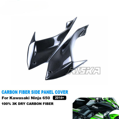 AISKA 100% 3K Dry Carbon Fiber Motorcycle Accessories Side Panels Side Frame Fairing Cover for Kawasaki Ninja 650 2014-2024