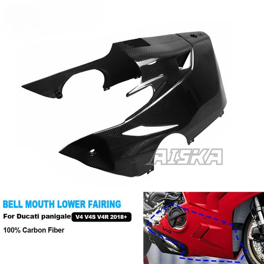 AISKA Motorcycle Parts Wholesale Carbon Fiber Bell Mouth Lower Fairing for  Ducati Panigale  V4 V4S V4R 2018-2021