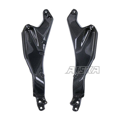 AISKA Full 3K Dry Carbon Fiber Motorcycle Rear Seat Side Plate Panels Frame Fairings for Kawasaki Ninja H2 H2R 2015-2024