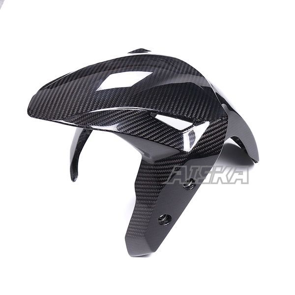 AISKA 3K Dry Carbon Fiber Motorcycle Front Fender Mudguard Tire Hugger for Kawasaki Ninja ZX-4R ZX-4RR ZX25R 2020-2024