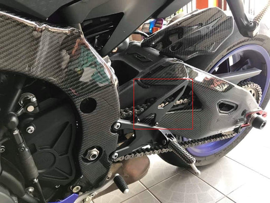 AISKA 100% Dry Full Carbon Fiber Motorcycle Rearset Heel Guards Plates for Yamaha R1 R1M 2015-2019