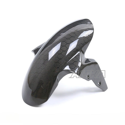 AISKA Twill Weave Glossy 3K Carbon Fiber Fender Motorcycle Front Wheel Mudguard Hugger for BMW S1000RR 2015-2018