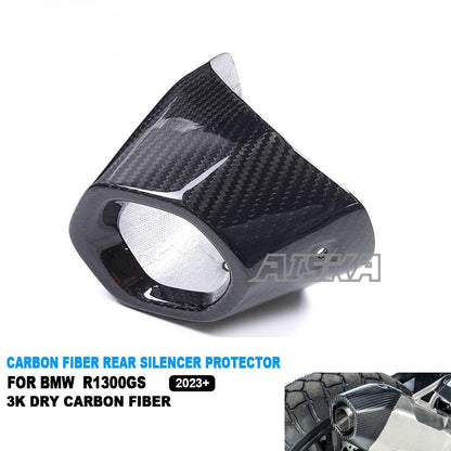 AISKA R1300GS Carbon Parts Real Dry Carbon Fiber Motorcycle Rear Silencer Exhaust Pipe Protector Cover for BMW R1300GS 2023 2024