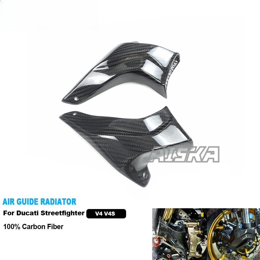 AISKA 100% Carbon Fiber Motorcycle Accessories AIR GUIDE RADIATOR for Ducati Streetfighter V4