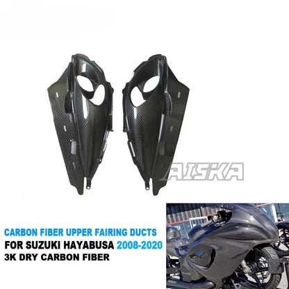 AISKA 100% 3K Carbon Fiber Motorcycle Front Upper Fairing Ducts for Suzuki GSX1300 R Hayabusa Gen2 2008-2020