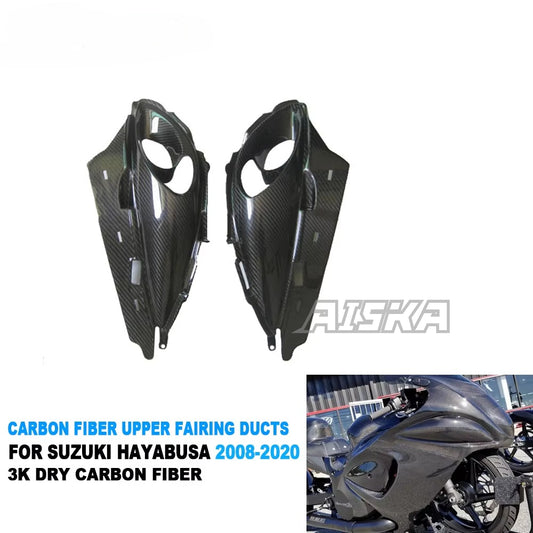 AISKA 100% 3K Carbon Fiber Motorcycle Front Upper Fairing Ducts for Suzuki GSX1300 R Hayabusa Gen2 2008-2020