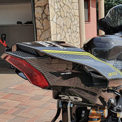 AISKA 3K Dry Carbon Fiber Motorcycle Rear Under Bottom Seat Cover Fairings for Yamaha YZF R1 R1M 2009-2014